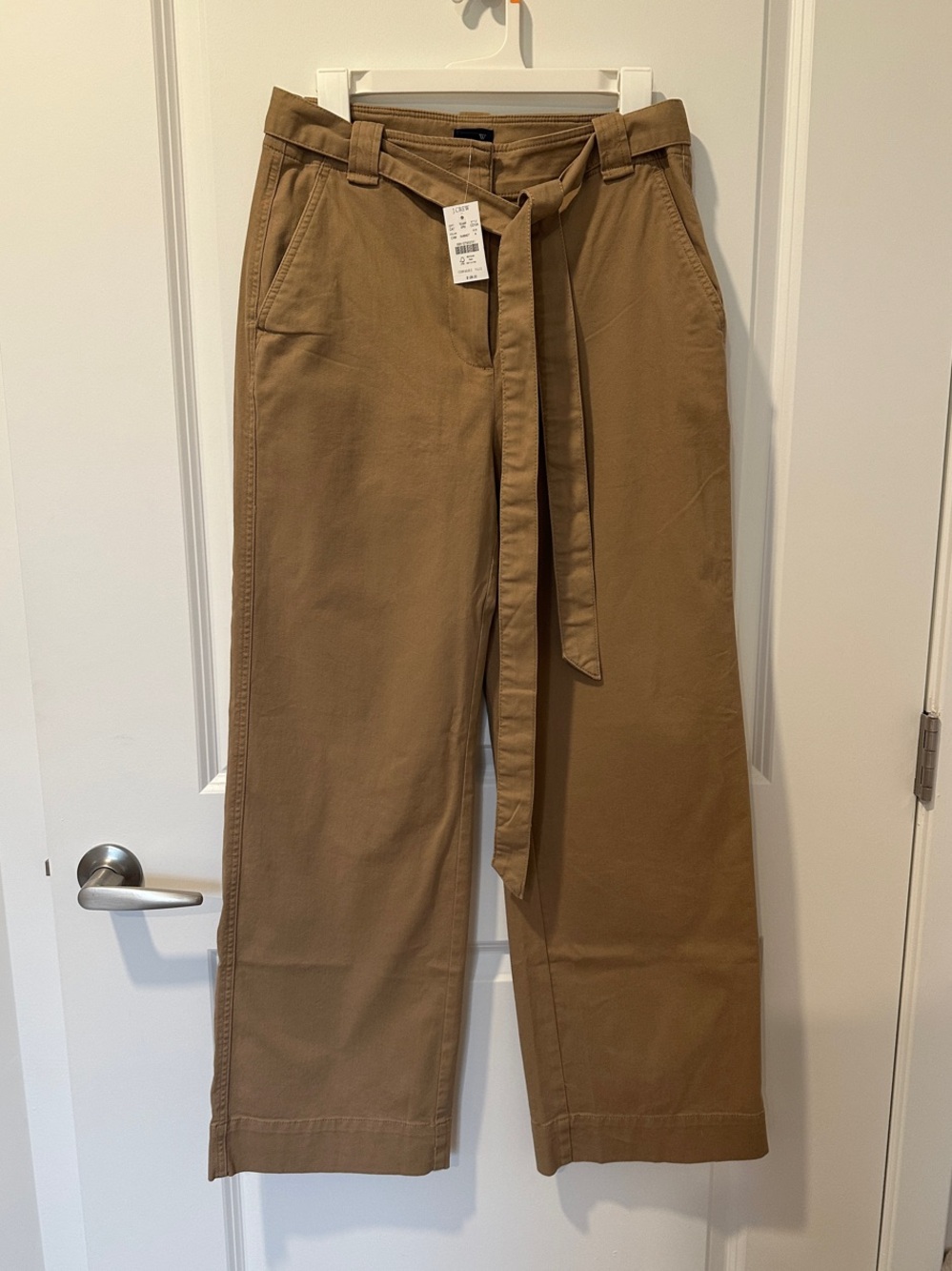 J. Crew Factory Tan Wide-Leg Paperbag Waist Pants